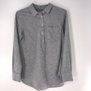 MERONA‎ LONG SLEEVE GRAY 1/4 BUTTON SHIRT
